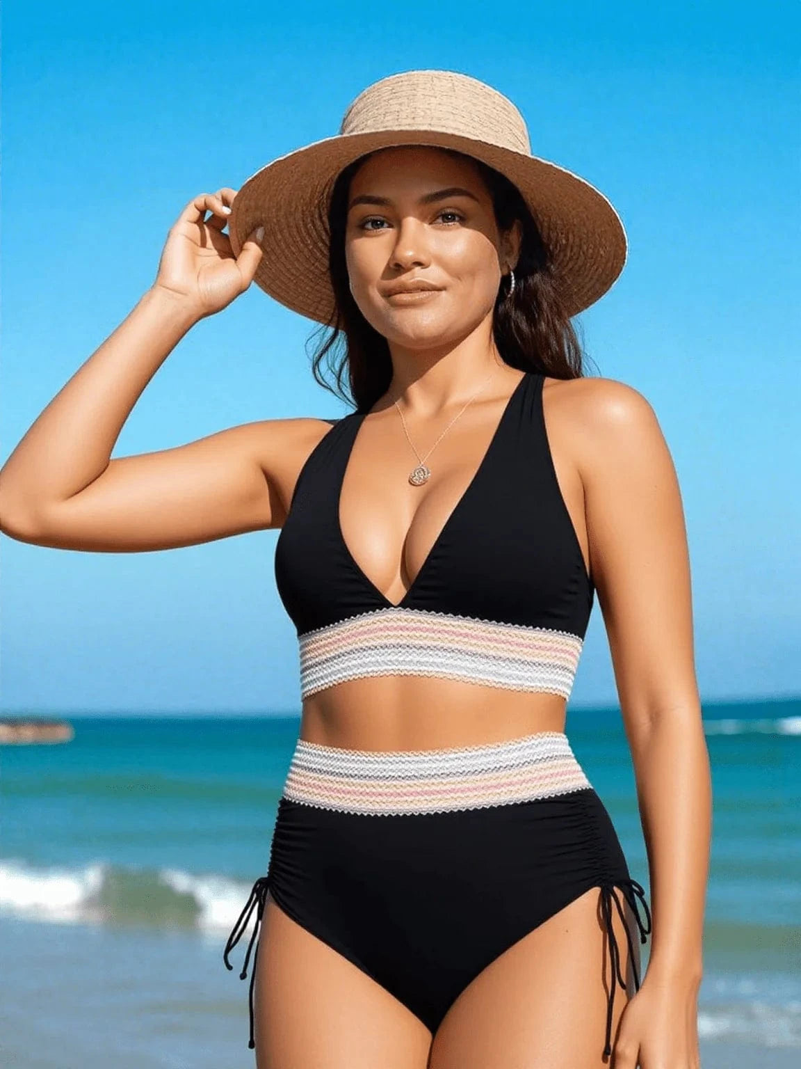 Skulpterande elegant bikini med hög midja